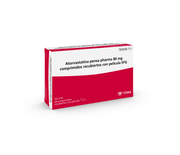 Atorvastatina pensa pharma 80 mg comprimidos recubiertos com película EFG