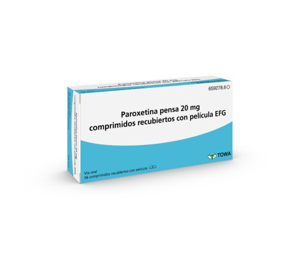 Paroxetina pensa 20 mg comprimidos recubiertos con película EFG