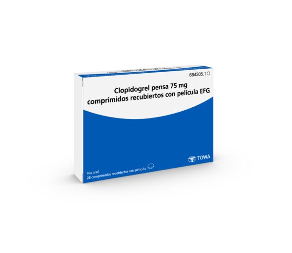 Clopidogrel pensa 75 mg comprimidos recubiertos con película EFG