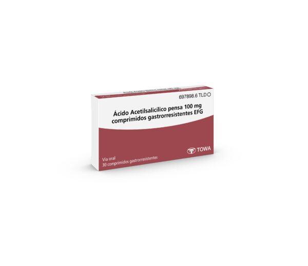 Acido acetilsalicílico pensa100 mg comprimidos gastrorresistentes EFG