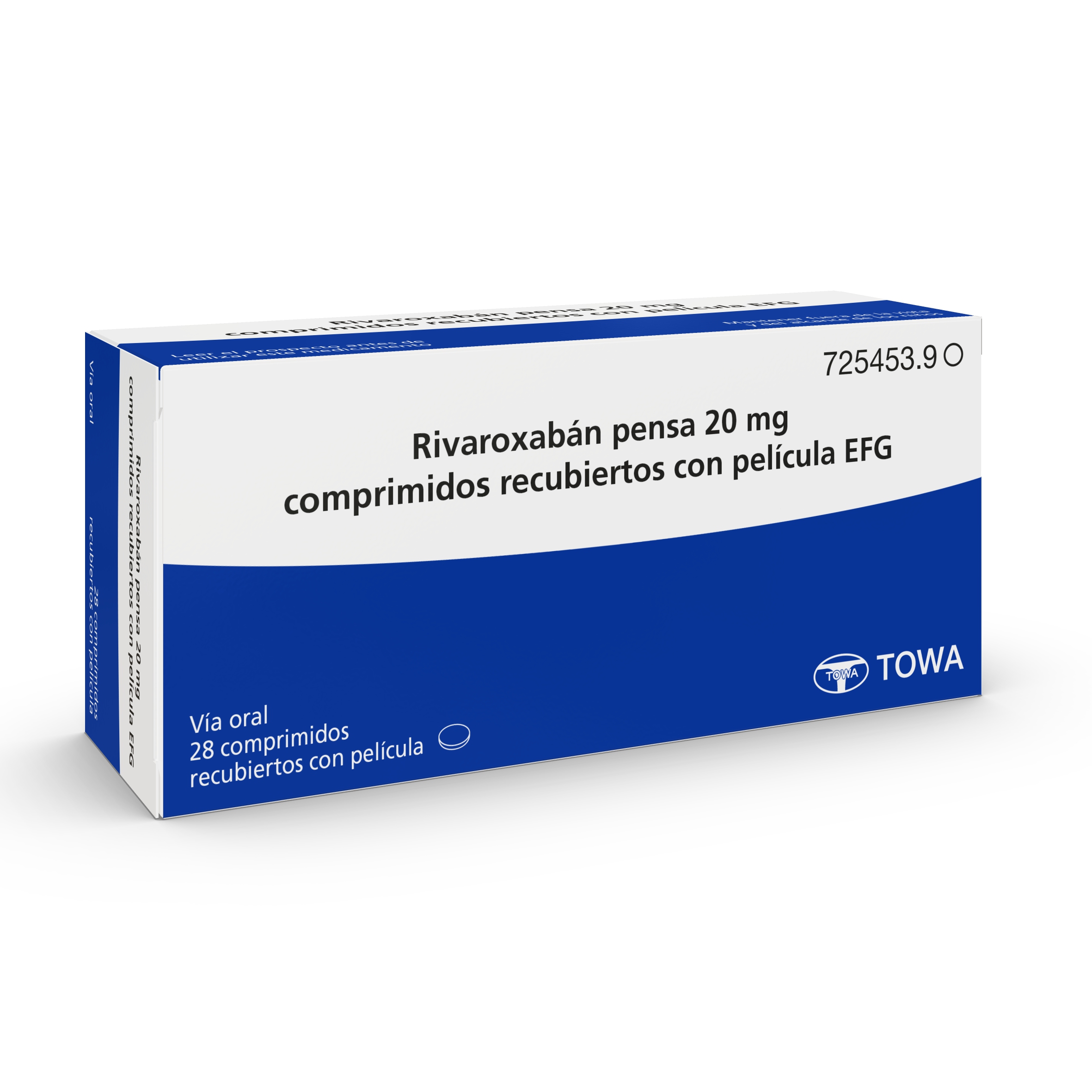 RIVAROXABAN PENSA 20 MG COMPRIMIDOS RECUBIERTOS CON PELÍCULA EFG